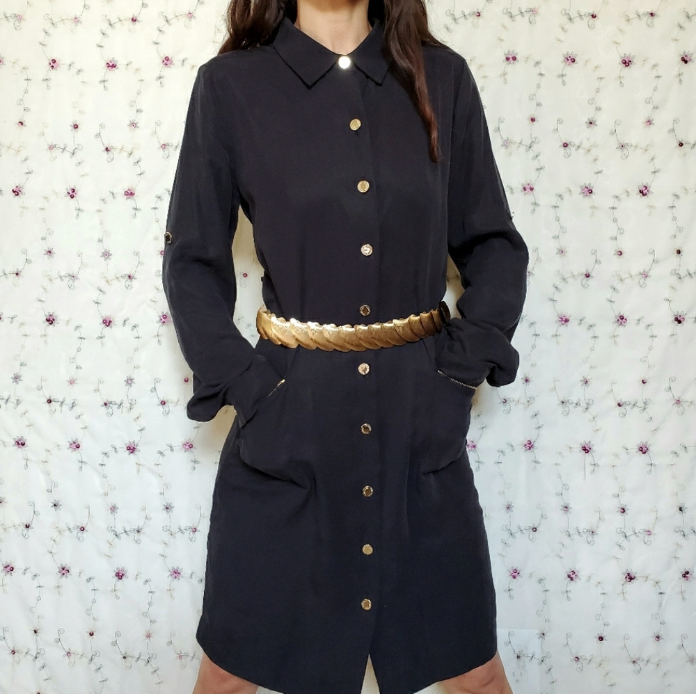 Calvin Klein Onyx Black Shirt Dress
